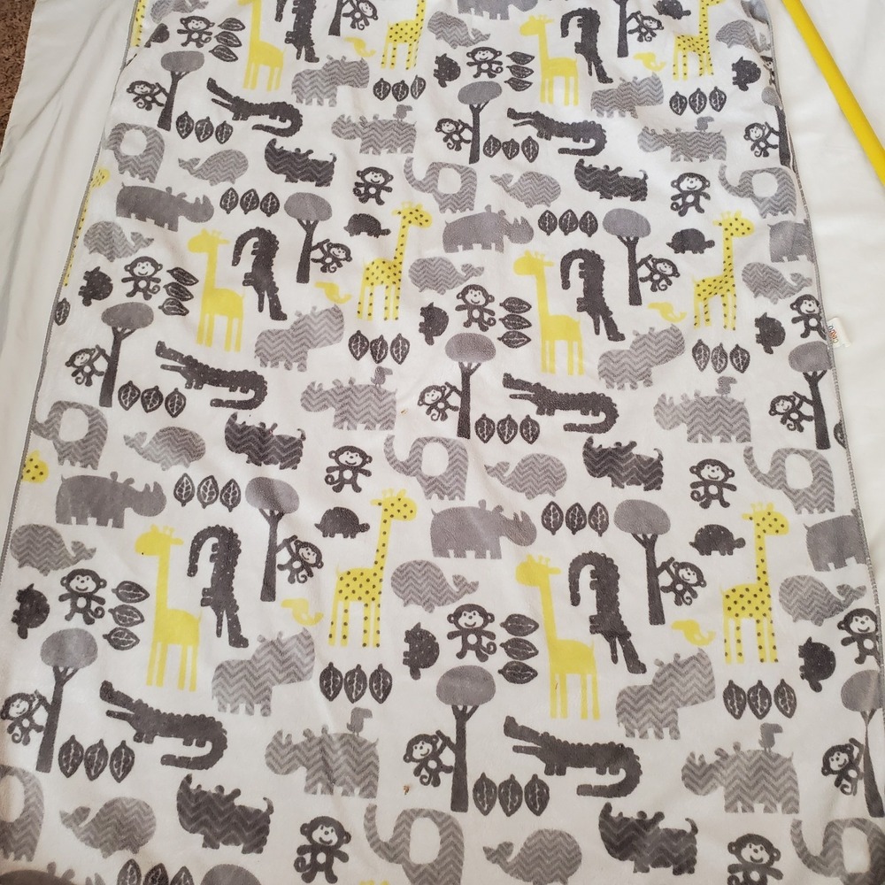Target Circo Safari Zigs‎ N Zags Baby Blanket Lovey Grey White Yellow Sherpa Zoo